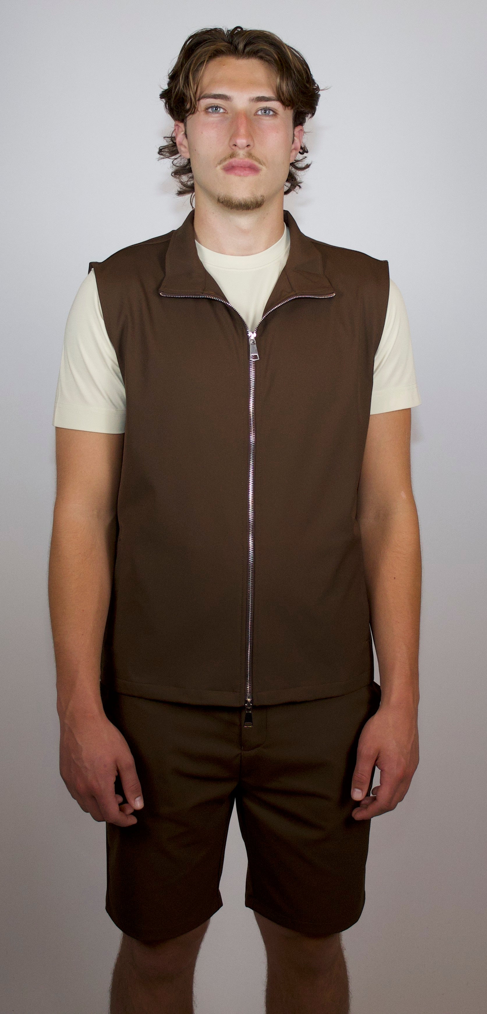 Tech Zomerset Bodywarmer+Short Donkerbruin