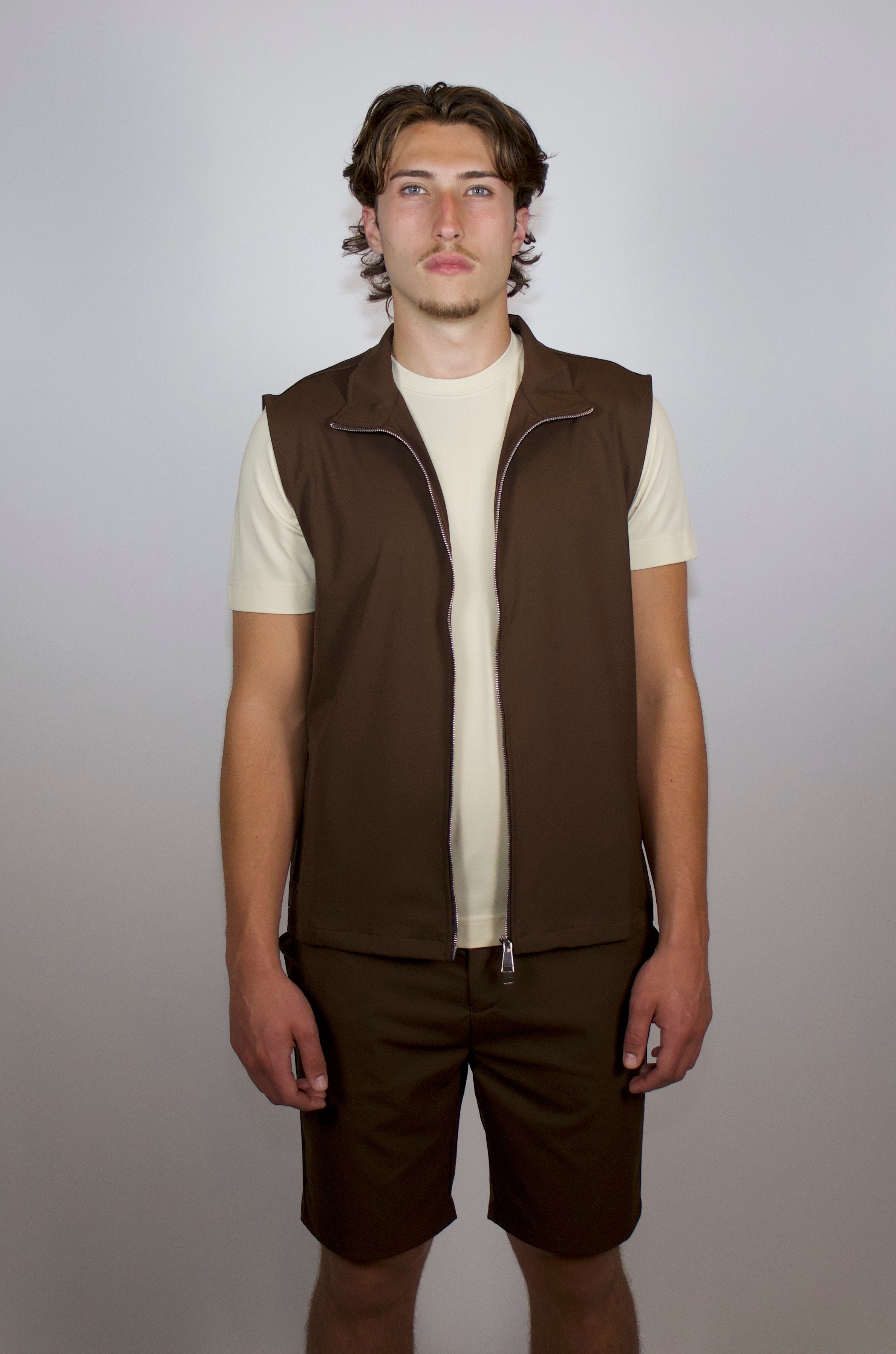 Tech Zomerset Bodywarmer+Short Donkerbruin