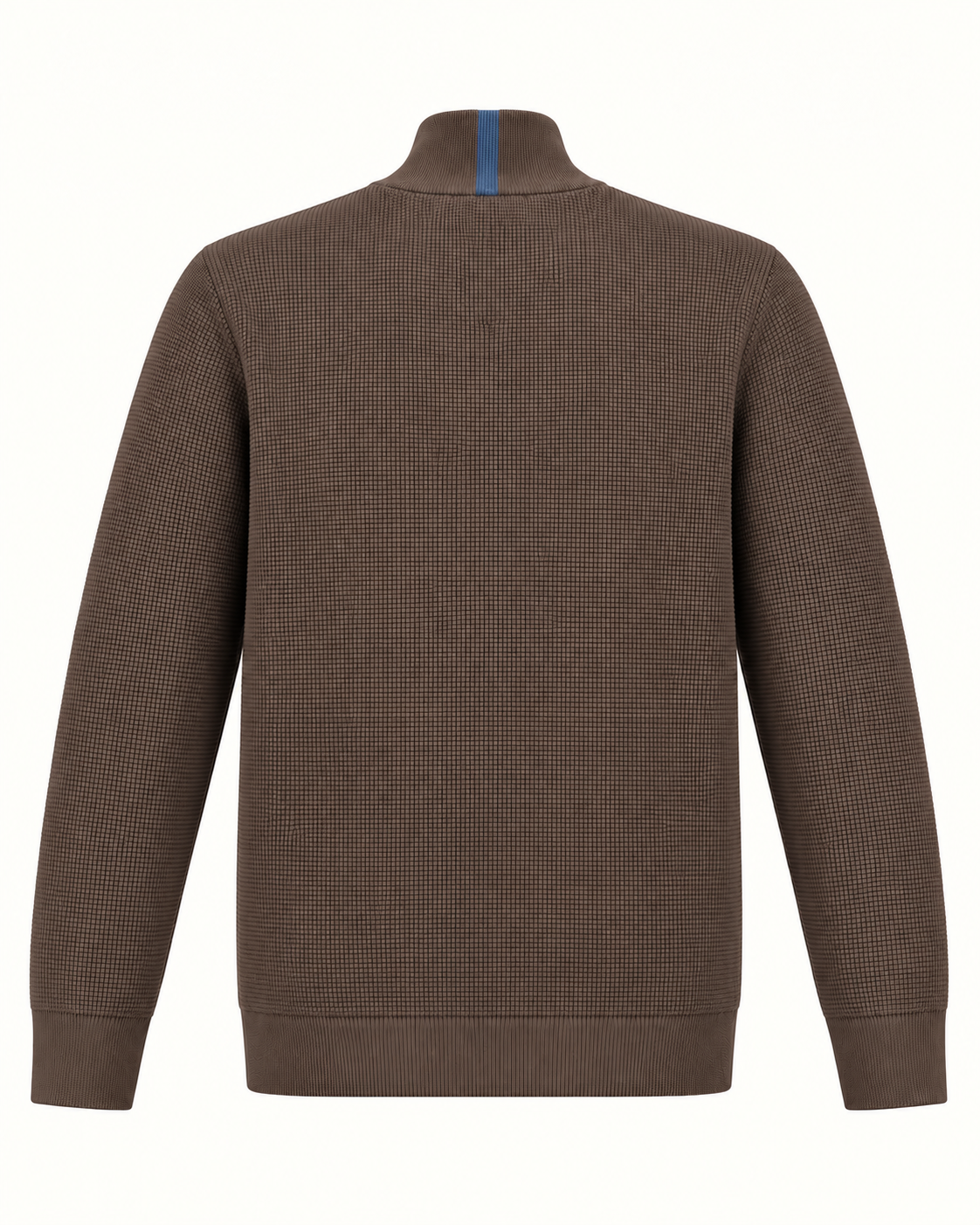 Quarter-Zip Trui Donkerbruin - Slim-Fit