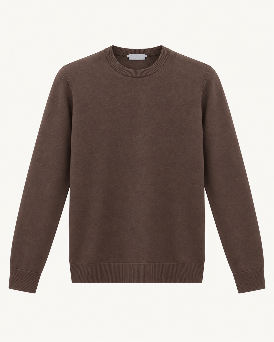 Glans Trui Bruin - Slim-Fit met Stretch