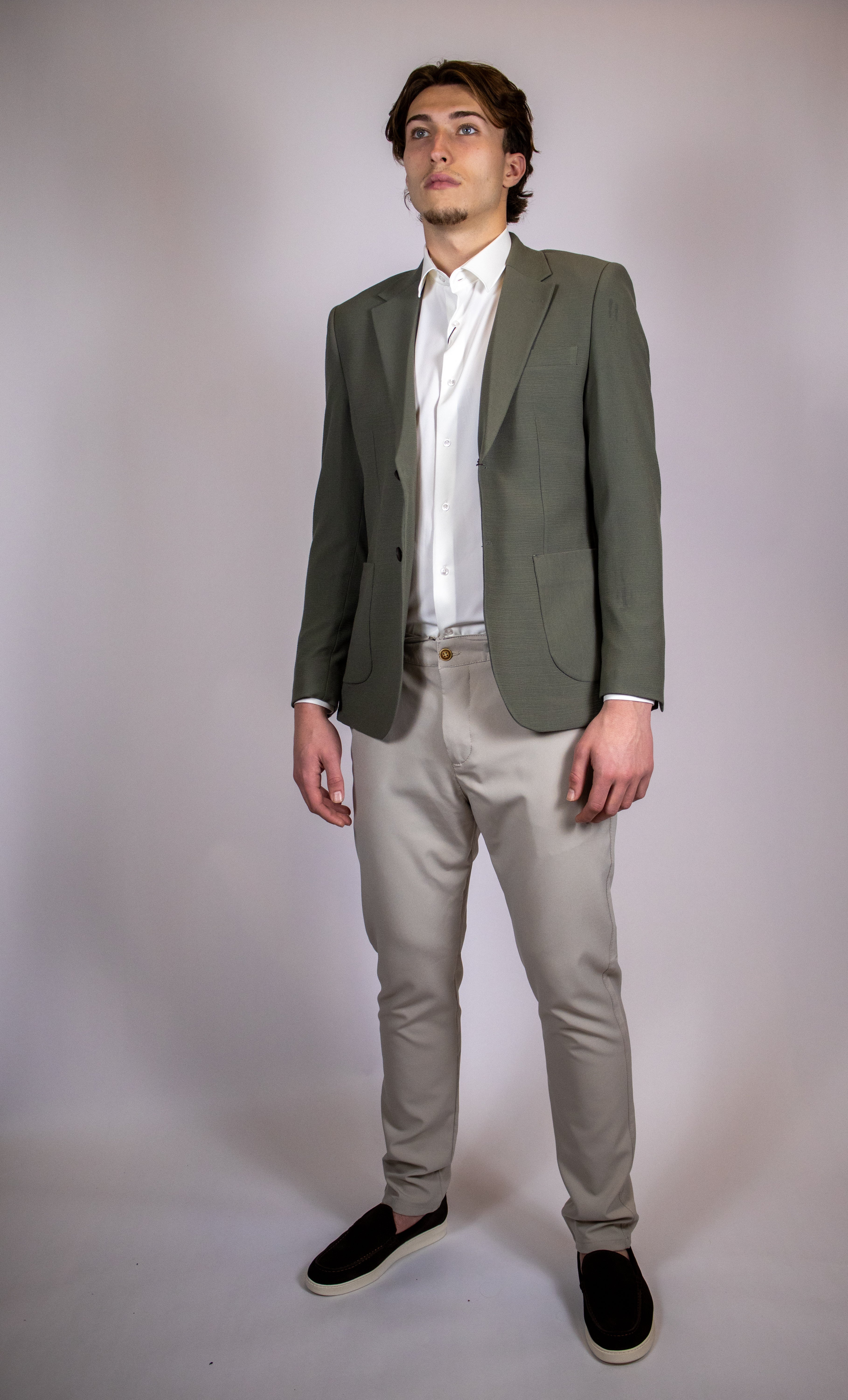 Modern Luxe Structuur Colbert | Groen