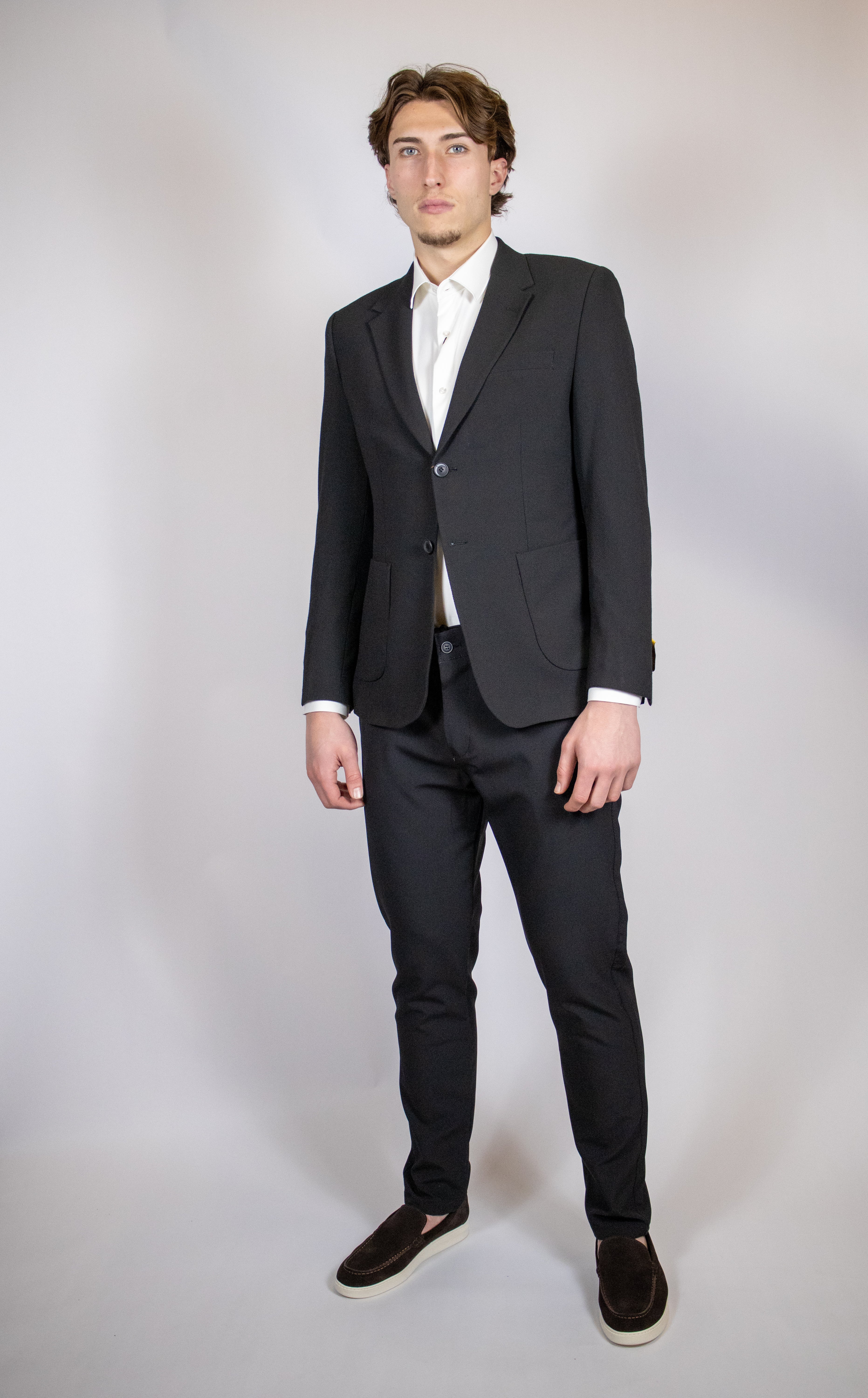 Modern Luxe Structuur Colbert | Zwart