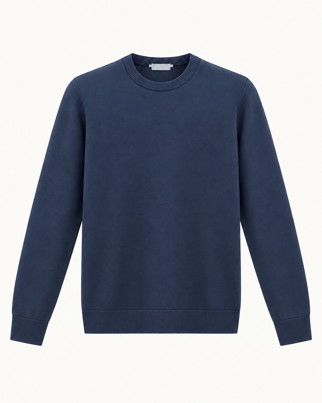 Glans Trui Donkerblauw - Slim-Fit met Stretch