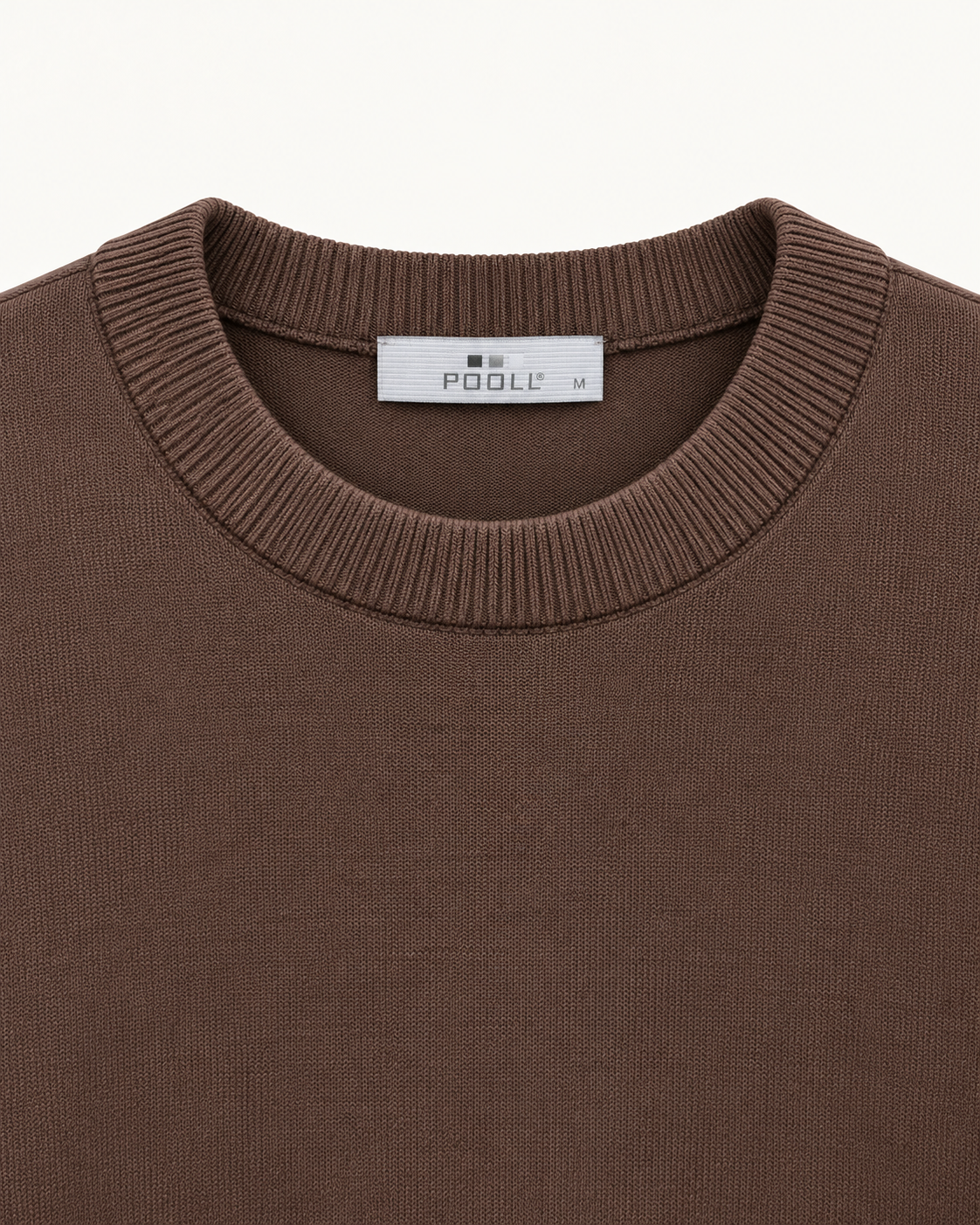 Glans Trui Bruin - Slim-Fit met Stretch