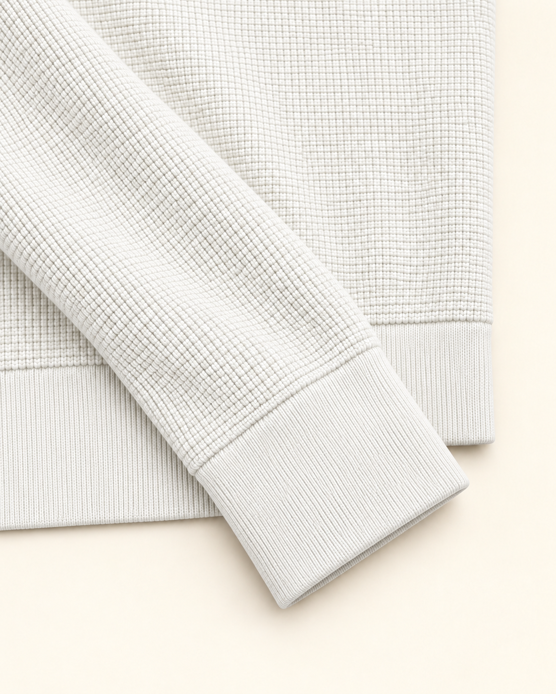 Quarter-Zip Trui Off White - Slim-Fit