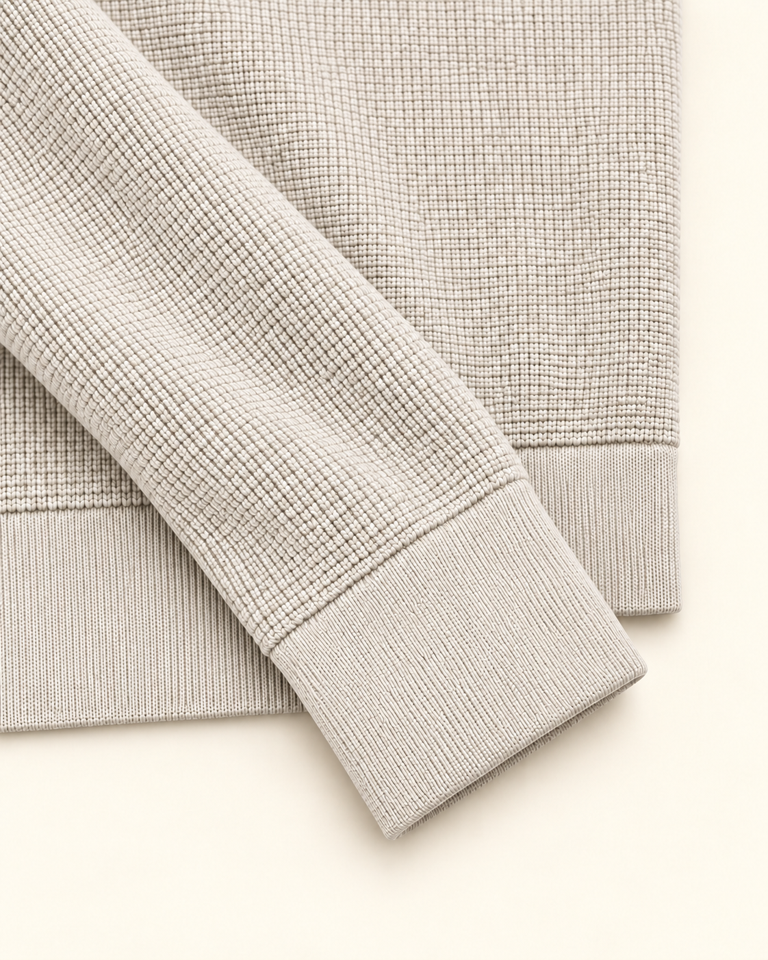 Quarter-Zip Trui Beige - Slim-Fit