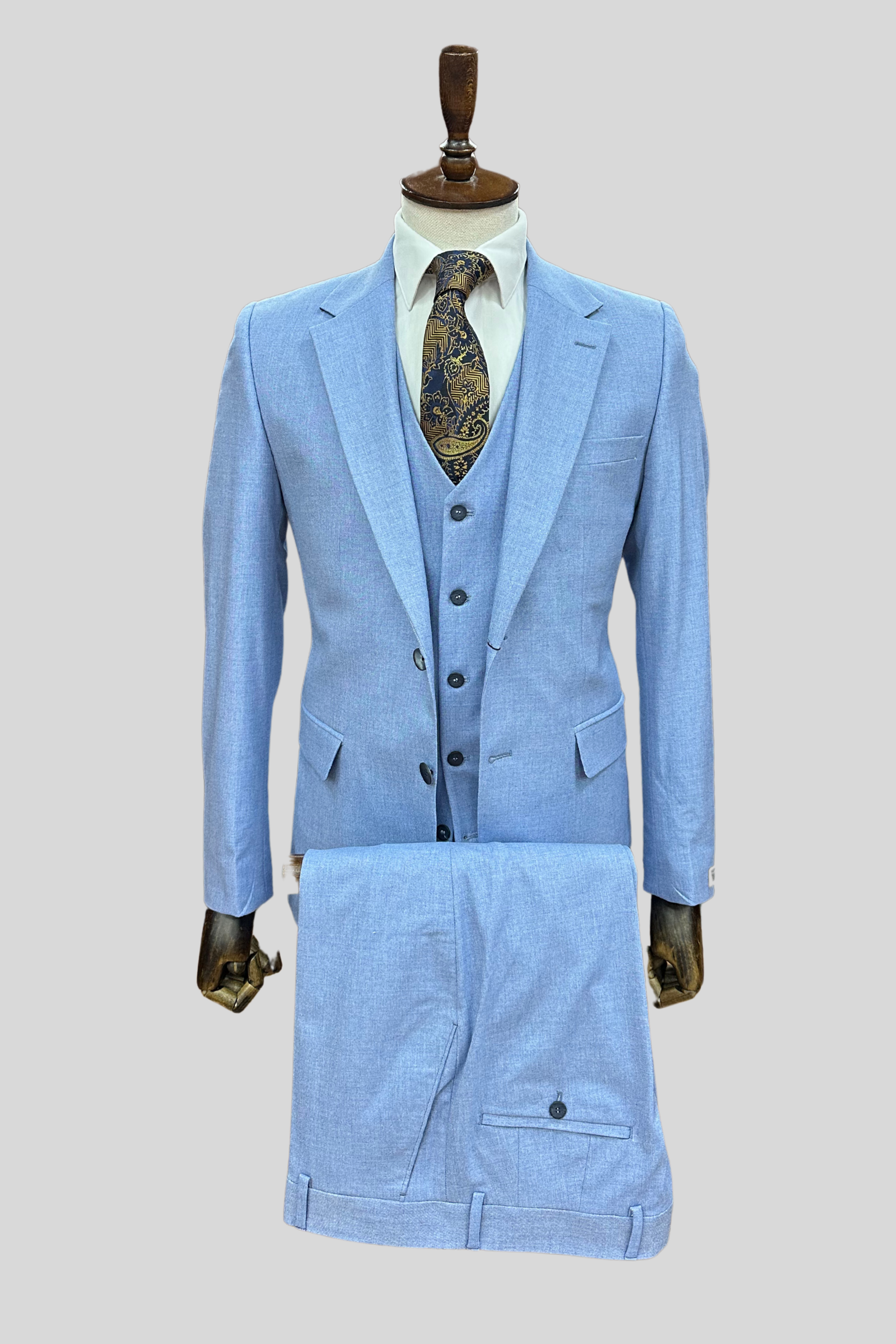 AVBA 3 Piece Suit | Brown Striped