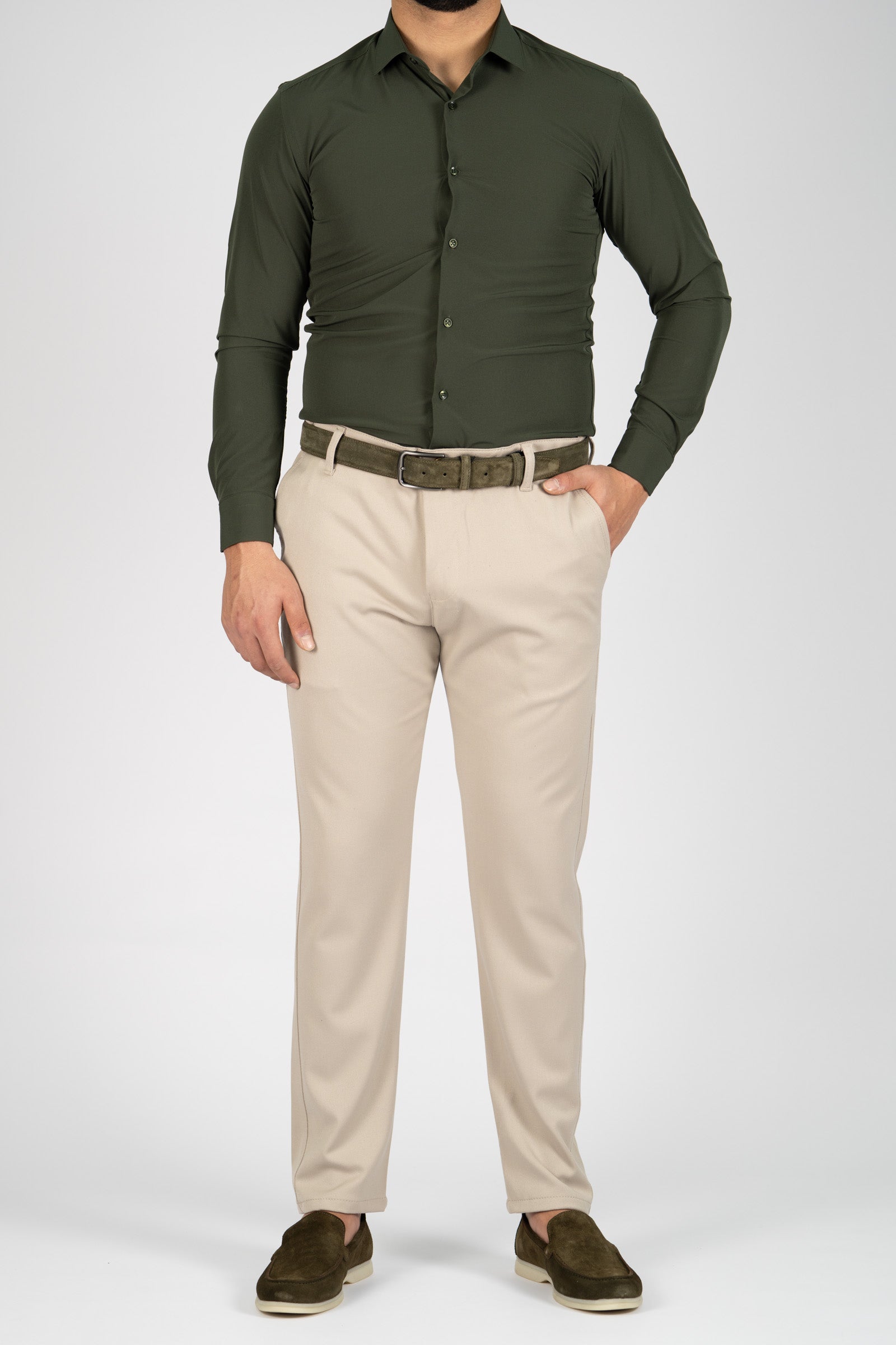 AVBA Casual Stretch Pants | Beige