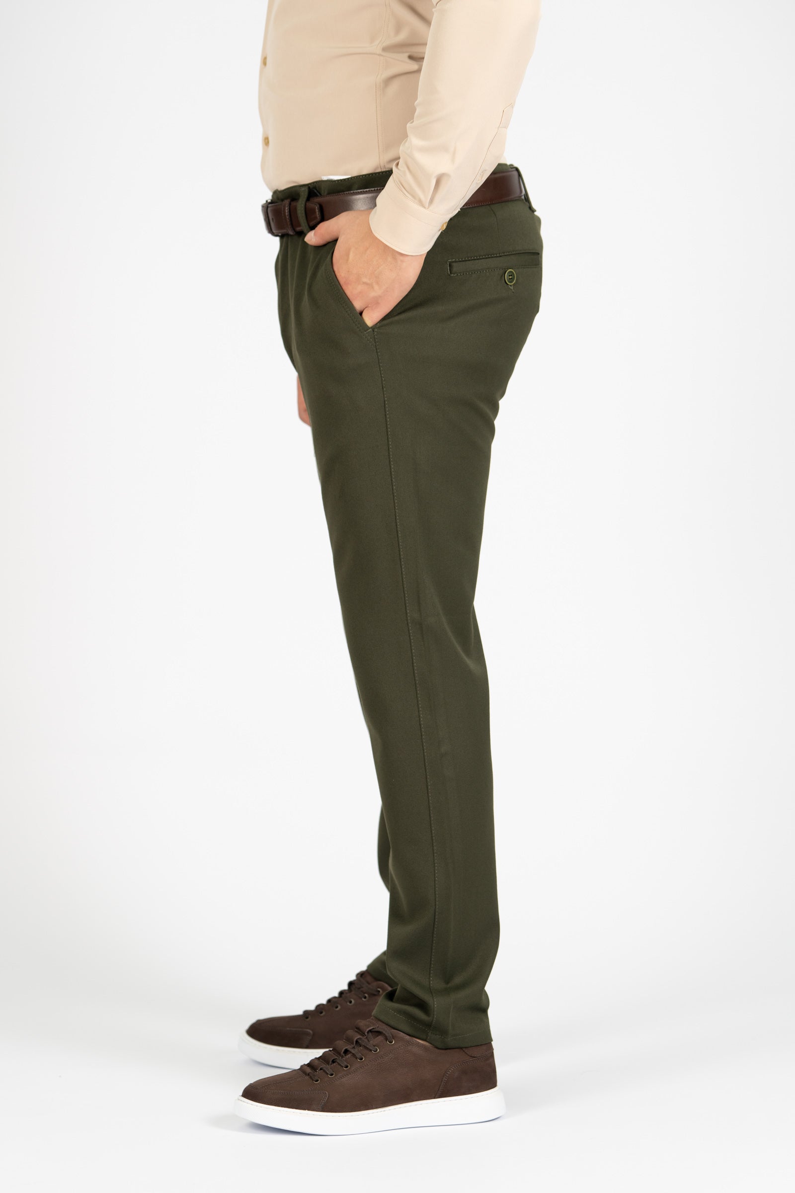 AVBA Casual Stretch Pants | Dark Green