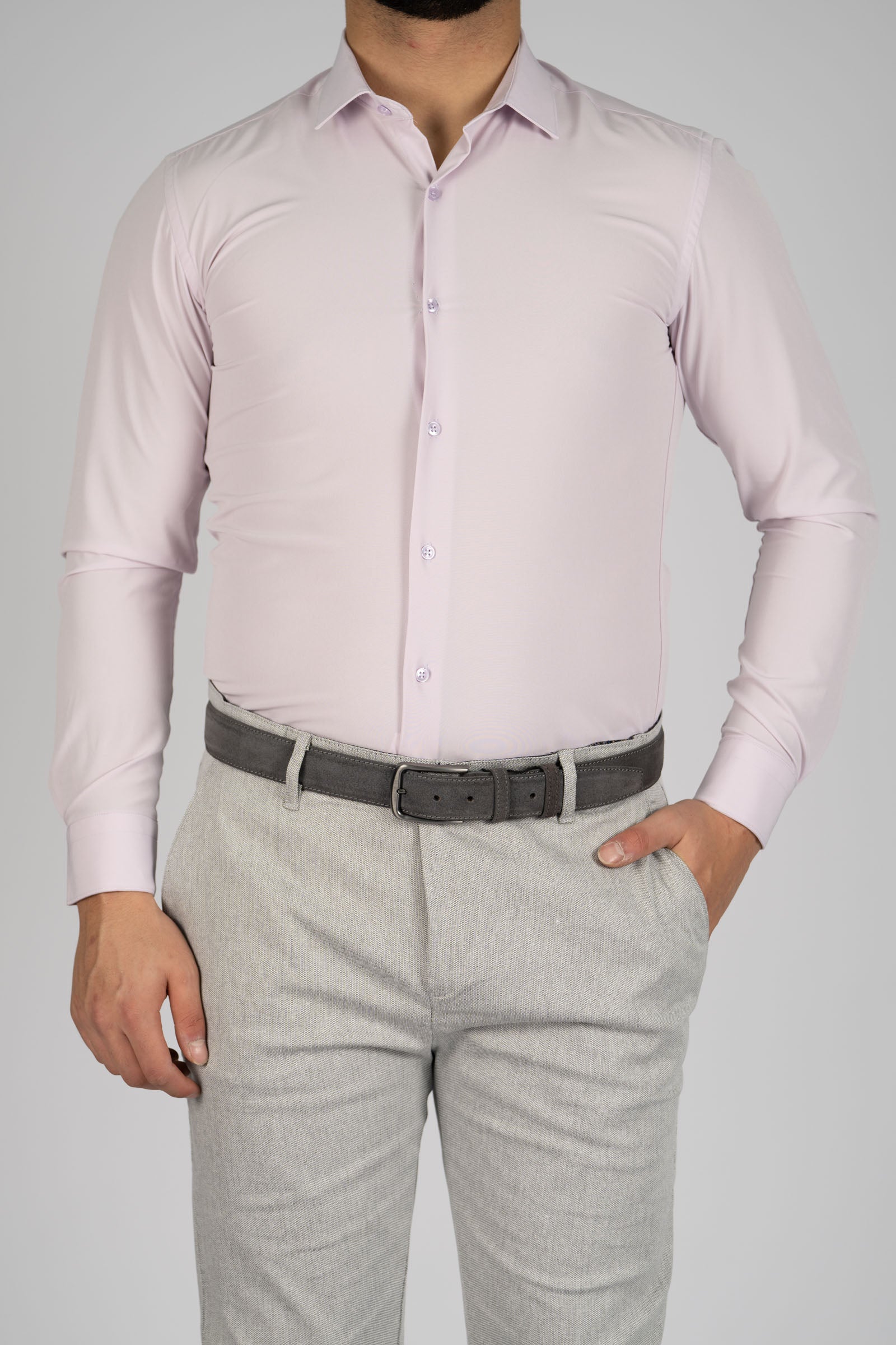 AVBA Length-Size Shirt Pink - Wrinkle-Free with Stretch for Optimal Comfort