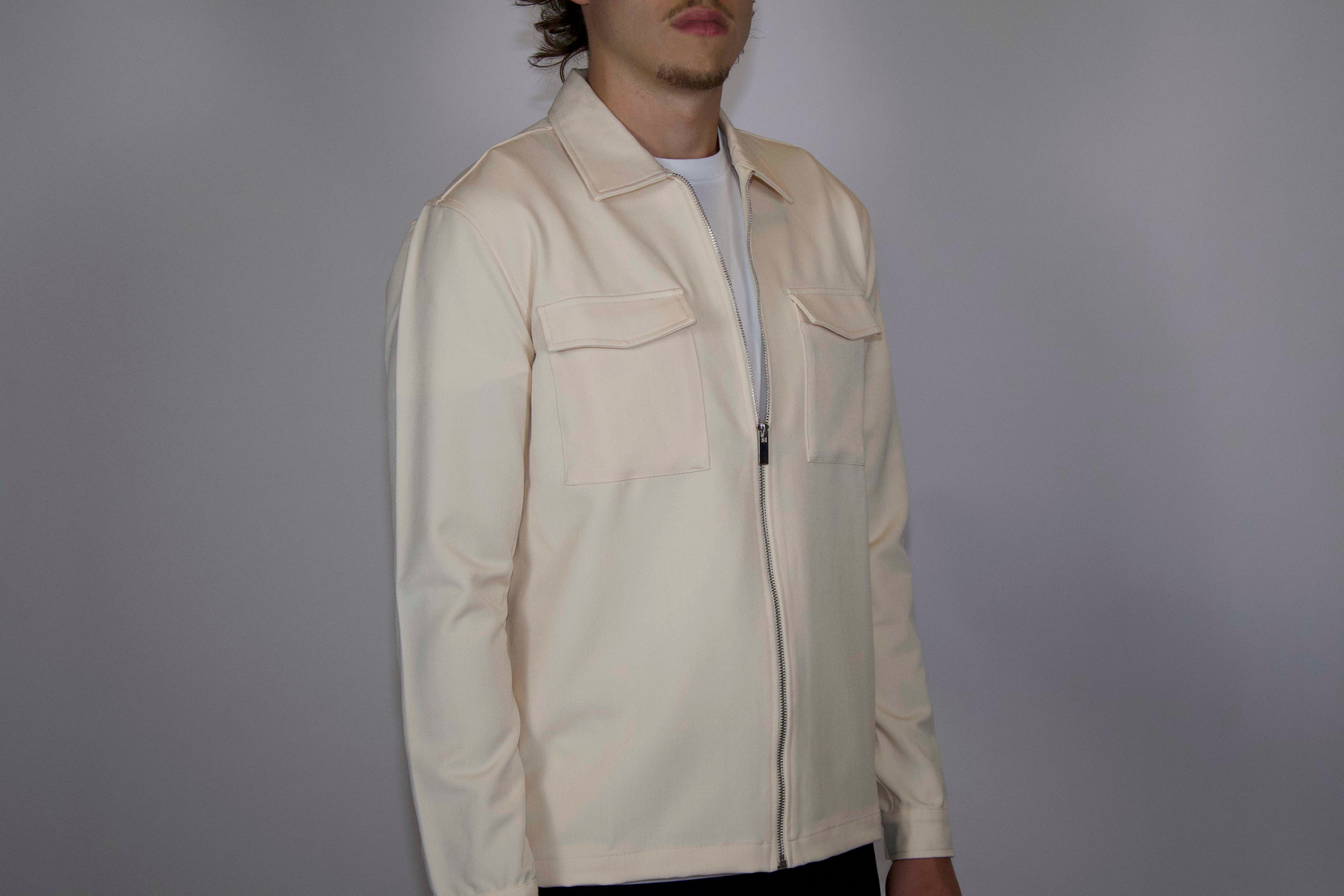 Tech Overshirt Met Ritssluiting | Beige