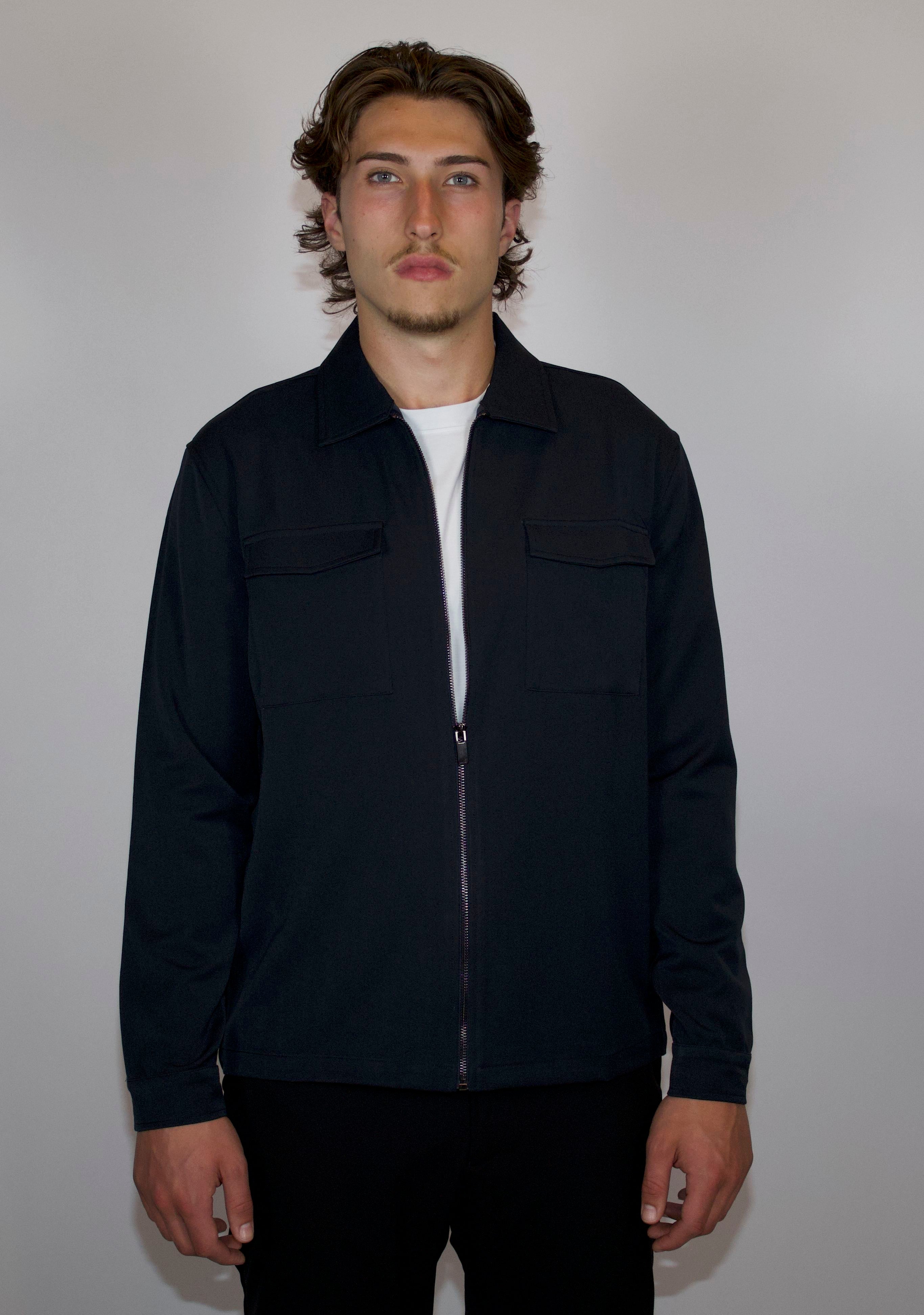 Tech Overshirt Met Ritssluiting | Donkerblauw