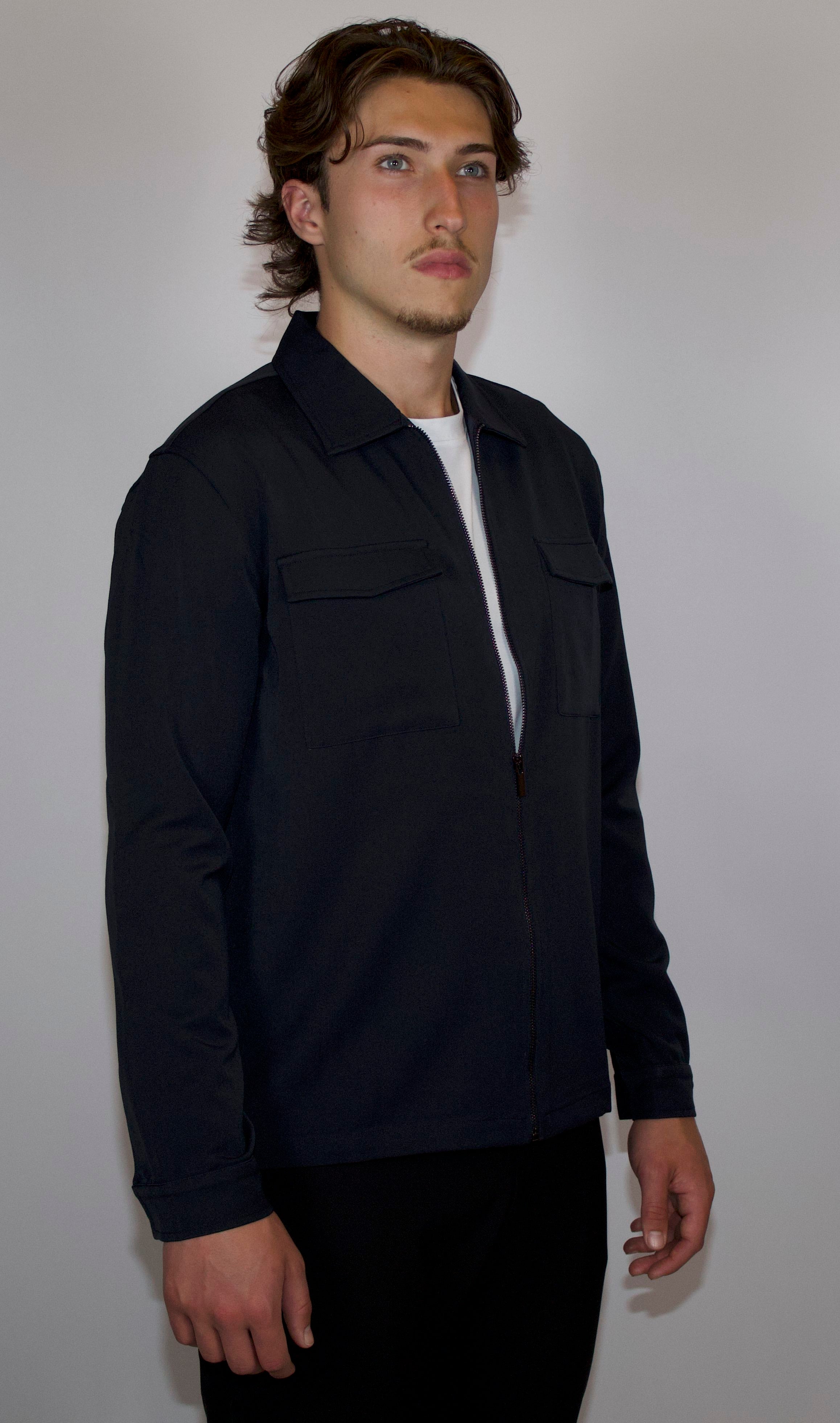 Tech Overshirt Met Ritssluiting | Donkerblauw