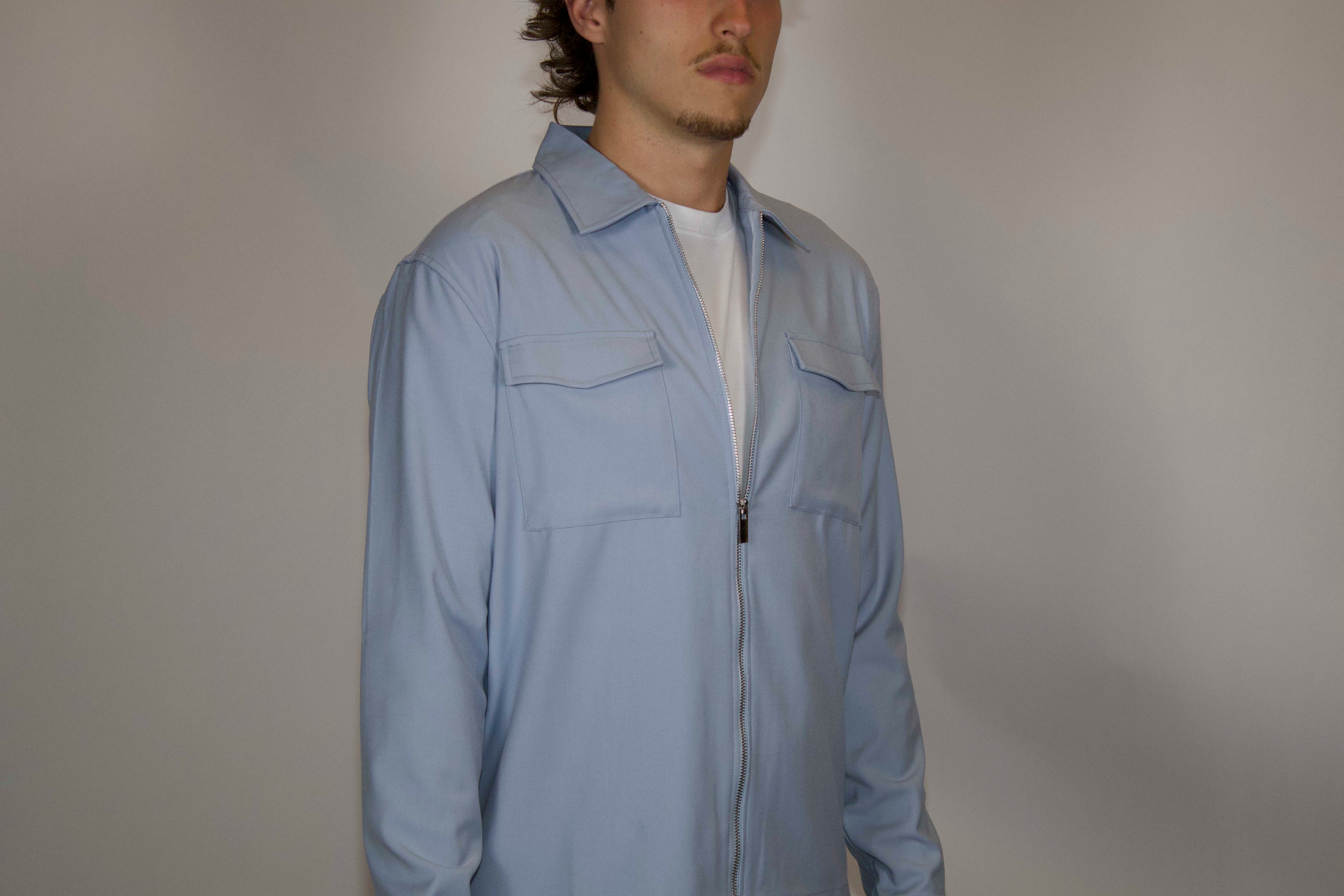 Tech Overshirt Met Ritssluiting | Lichtblauw