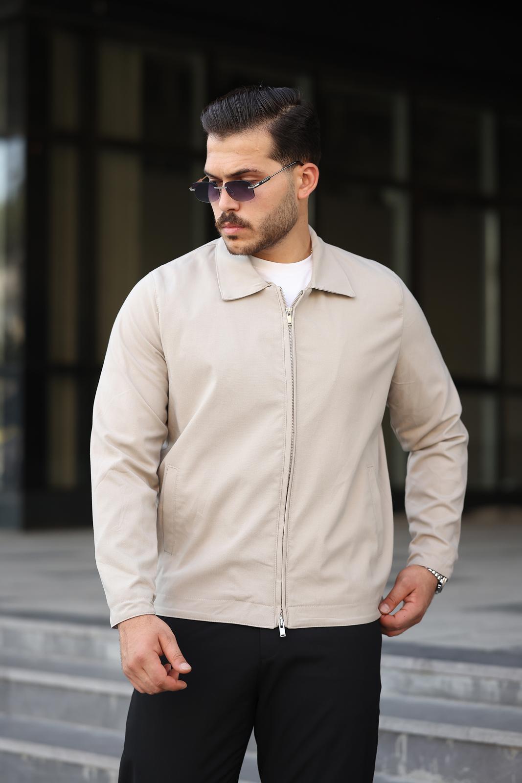 Overshirt met Rits | Beige