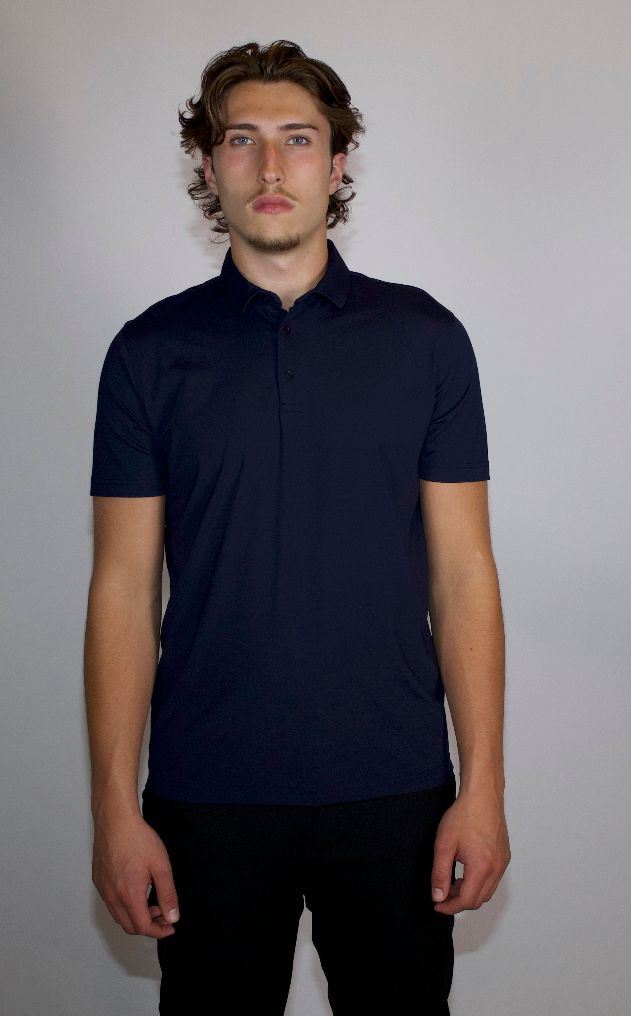 Heren Polo Glans | Donkerblauw