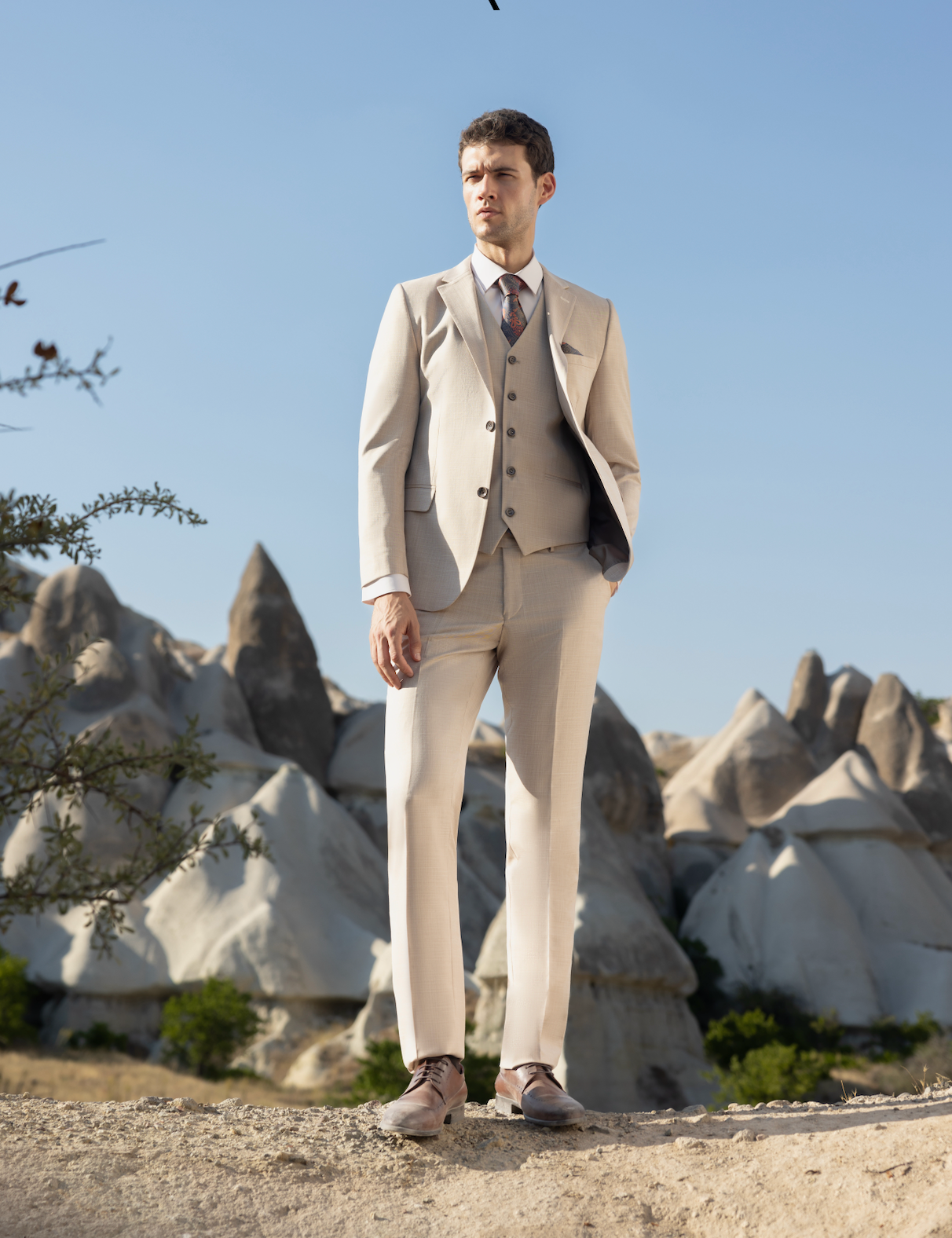 AVBA 3 Piece Suit | Beige