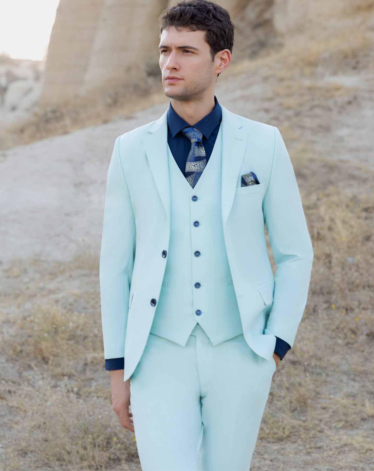 AVBA 3 piece suit | Aqua green