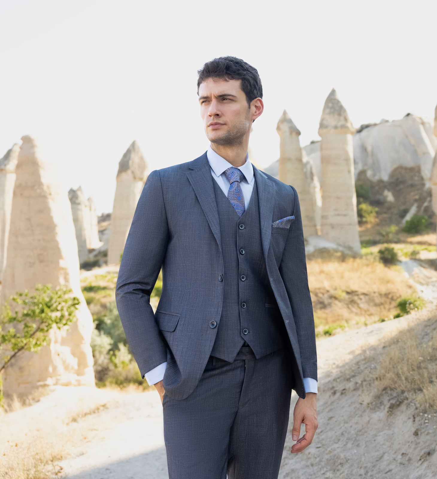 AVBA 3 Piece Suit | Slate Gray