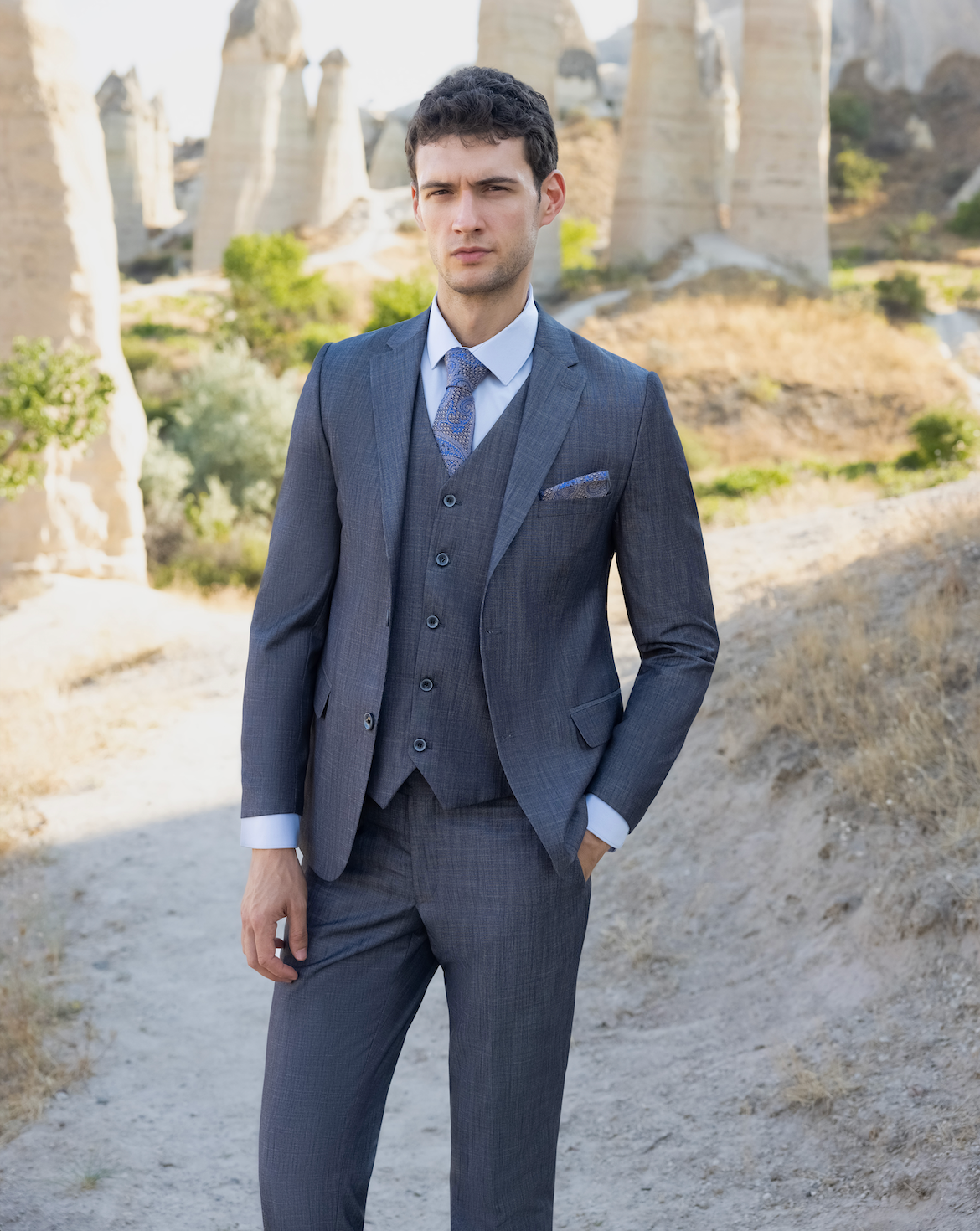 AVBA 3 Piece Suit | Slate Gray