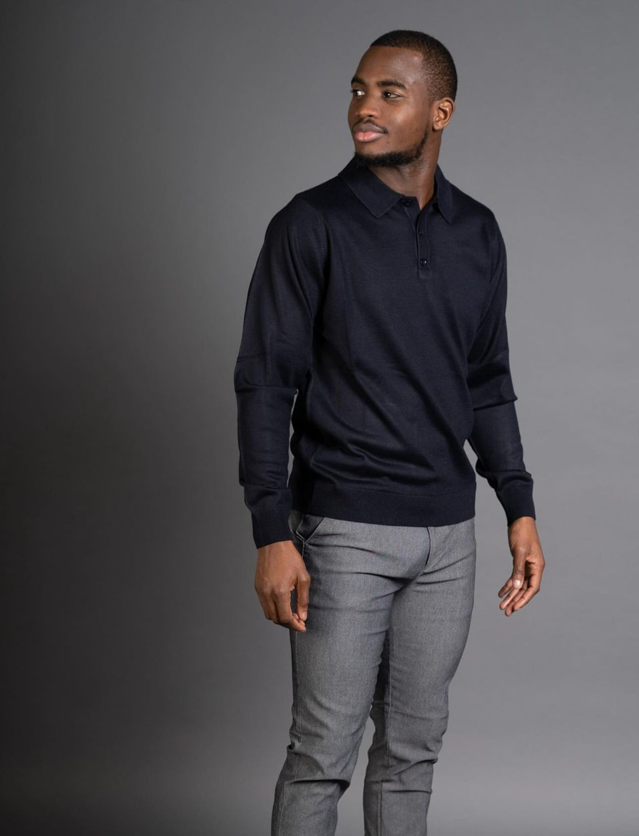 AVBA Polo Sweater: A Stylish Expression of Luxury Dark Blue