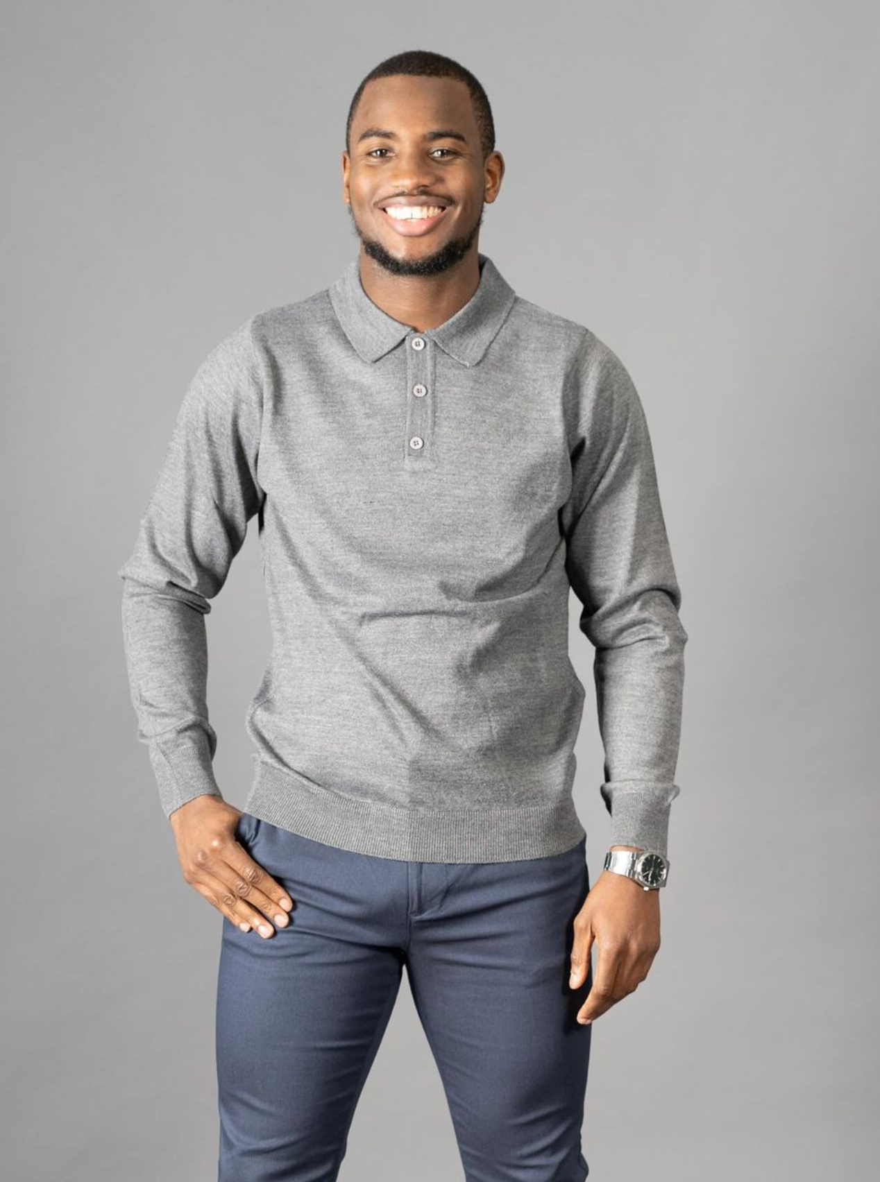 AVBA Polo Sweater: A Stylish Expression of Luxury Dark Blue