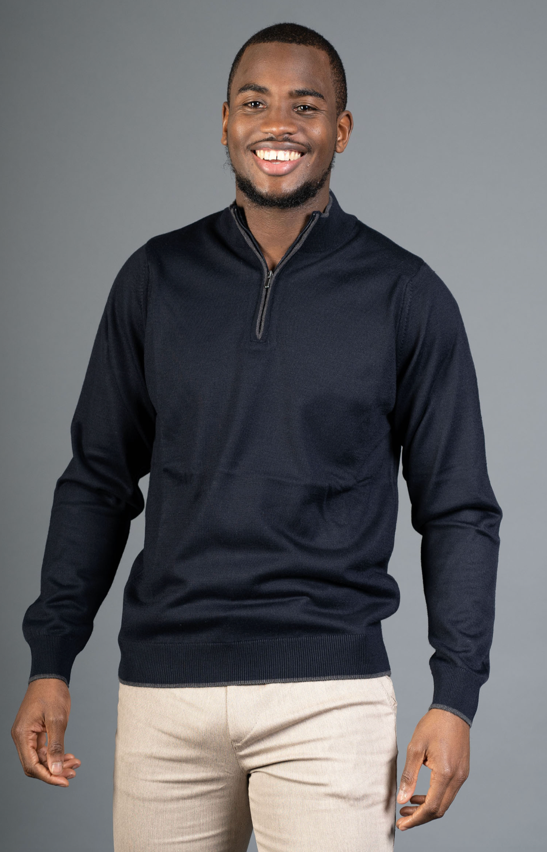 AVBA Half-zip Sweater: A Stylish Expression of Luxurious Grey