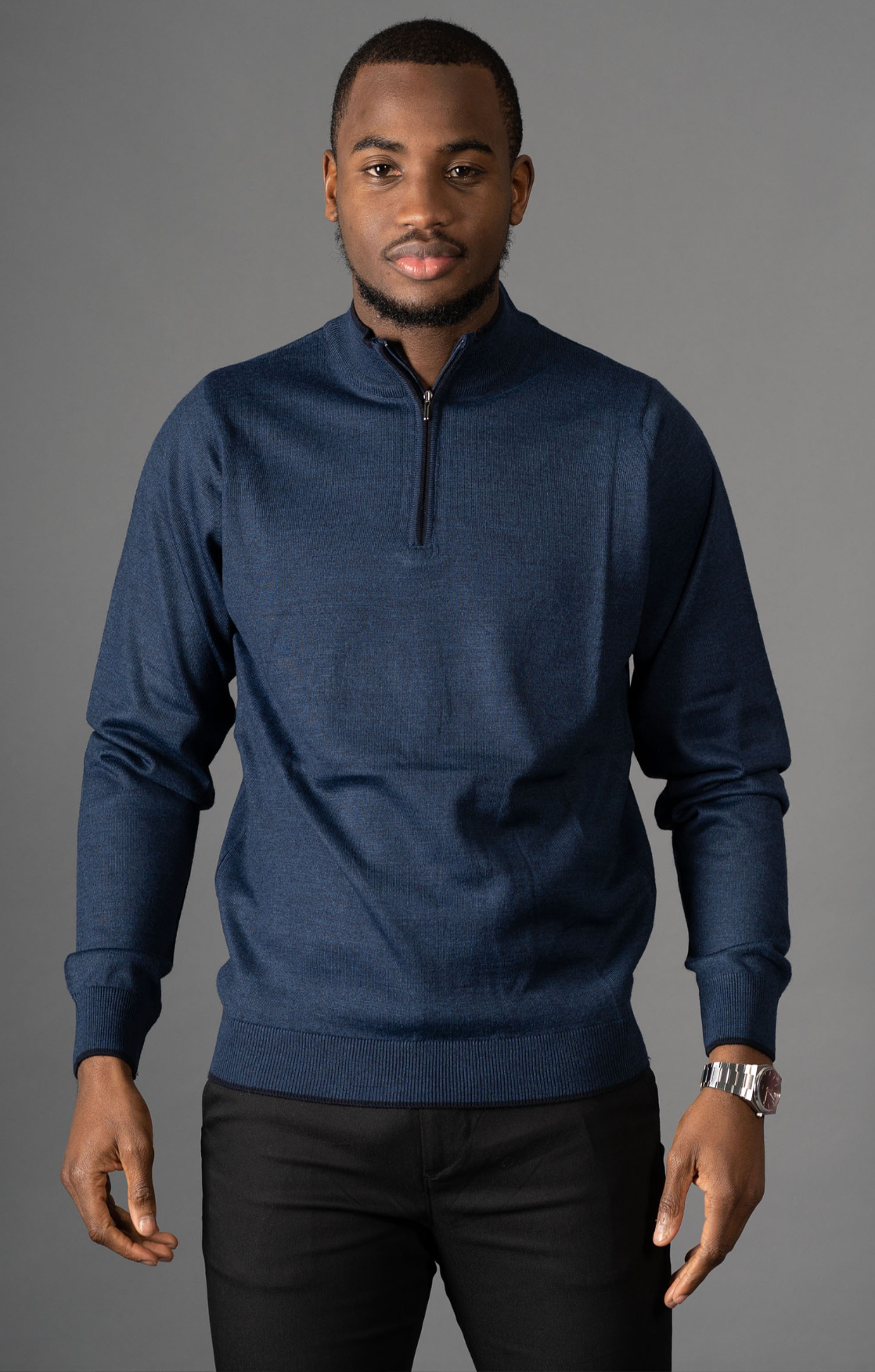 AVBA Half-zip Sweater: A Stylish Expression of Luxurious Blue