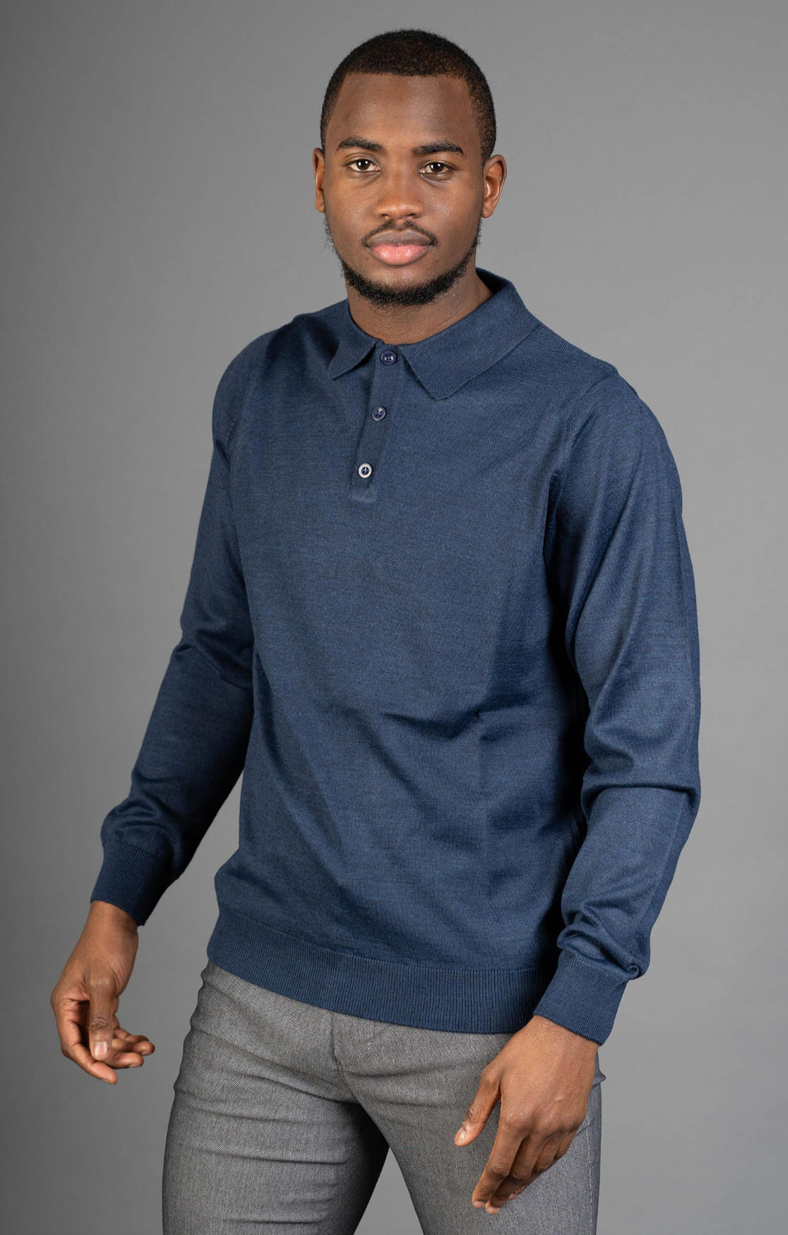 AVBA Polo Sweater: A Stylish Expression of Luxury Blue