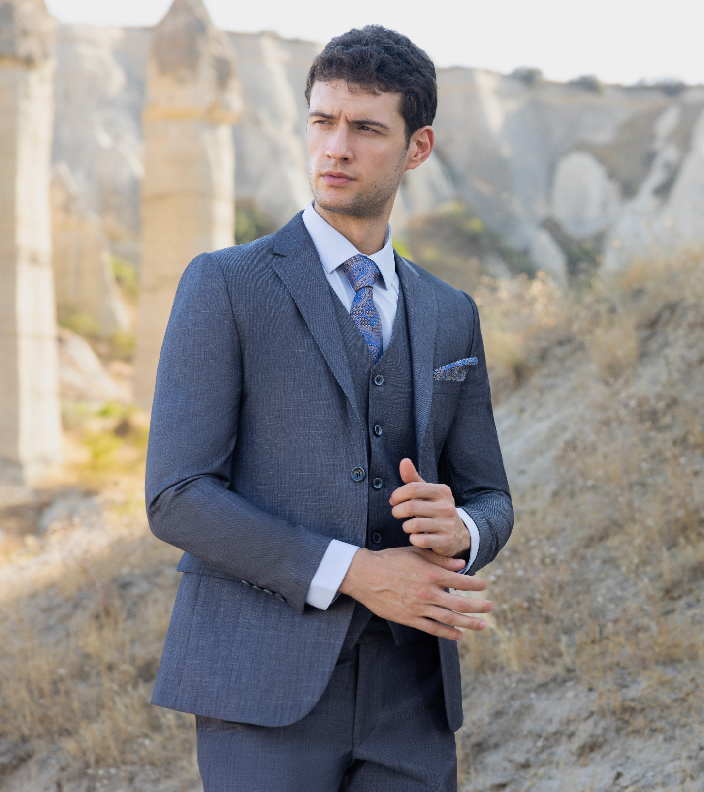 AVBA 3 Piece Suit | Slate Gray