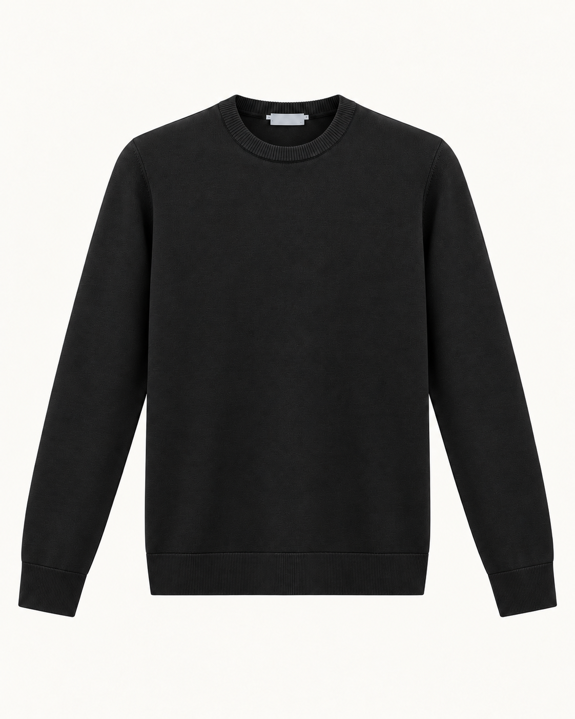 Glans Trui Zwart - Slim-Fit met Stretch