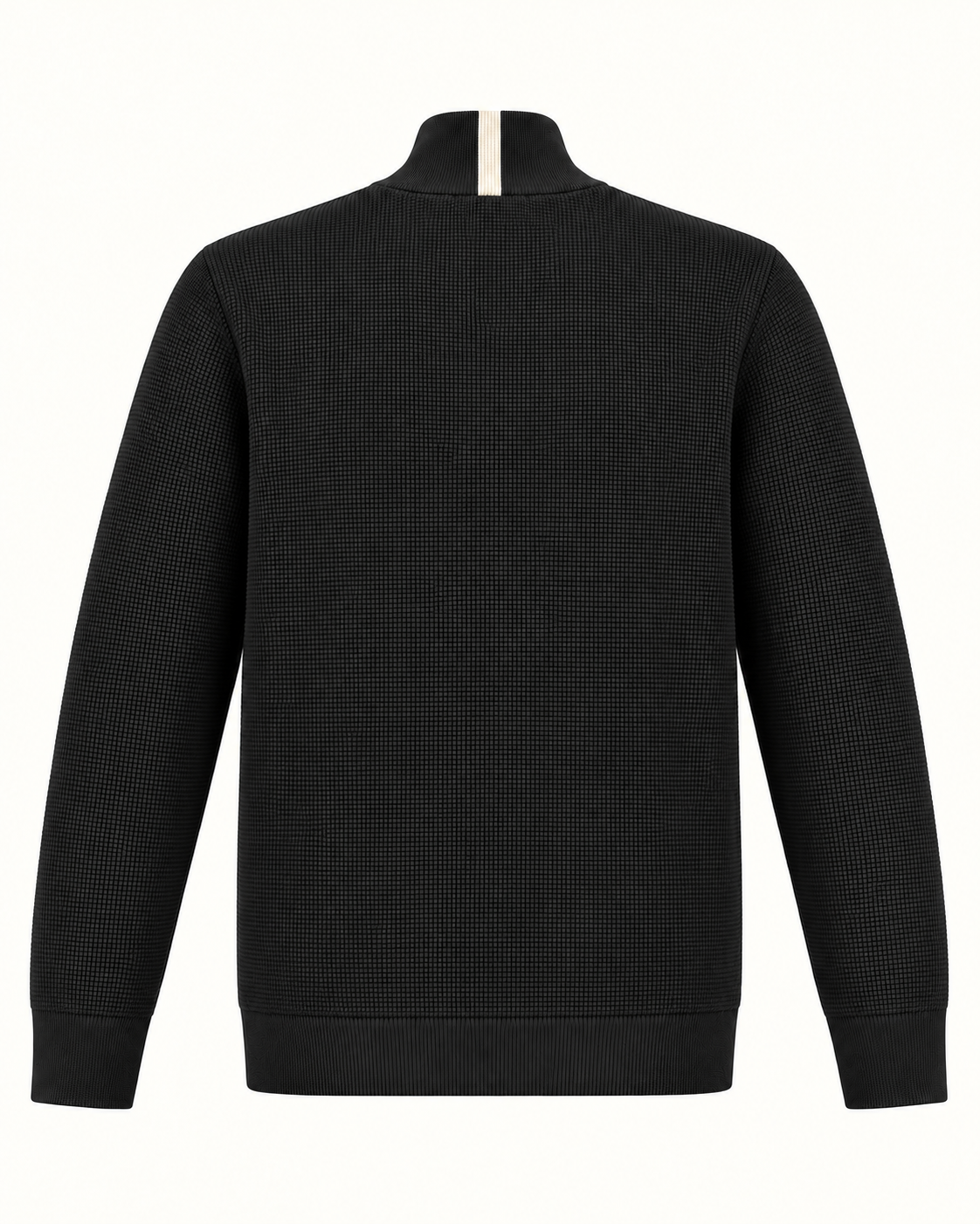 Quarter-Zip Trui Zwart - Slim-Fit