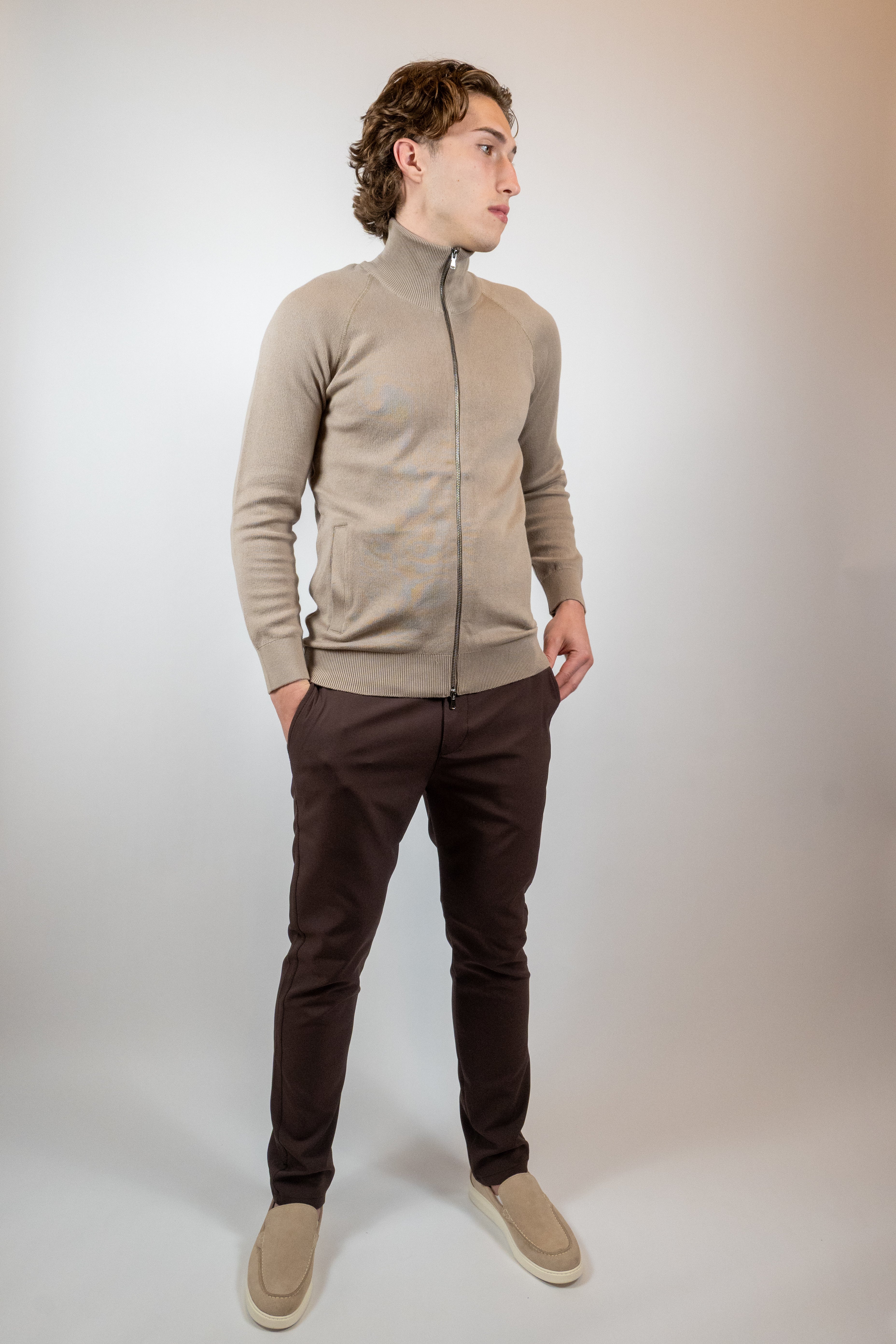 Vest met Ritssluiting - Taupe