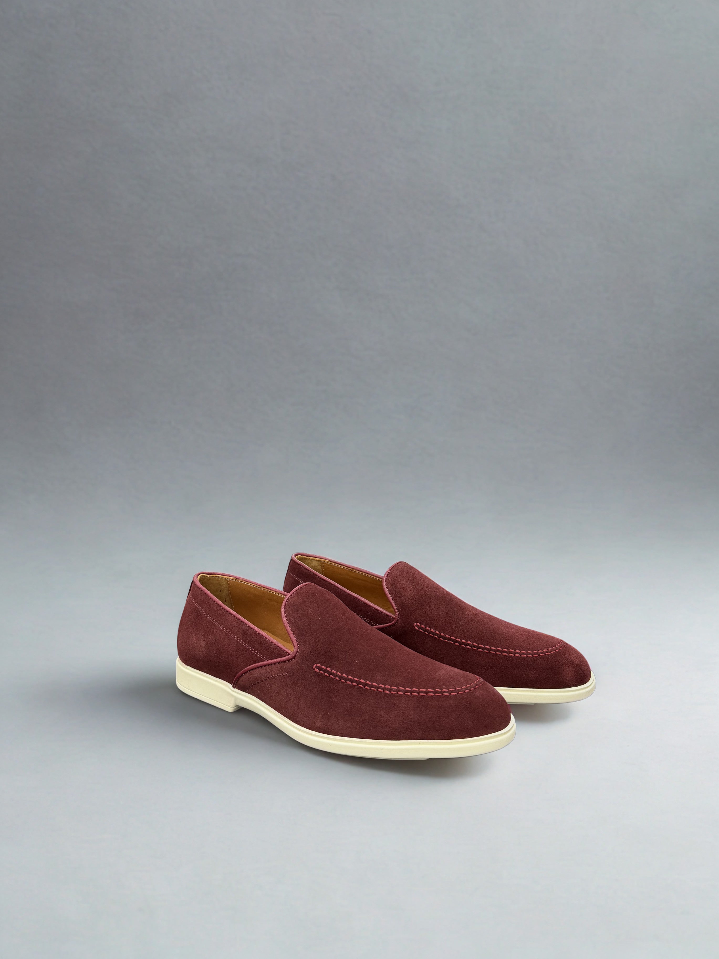 Suède Loafer Bordeauxrood LM01
