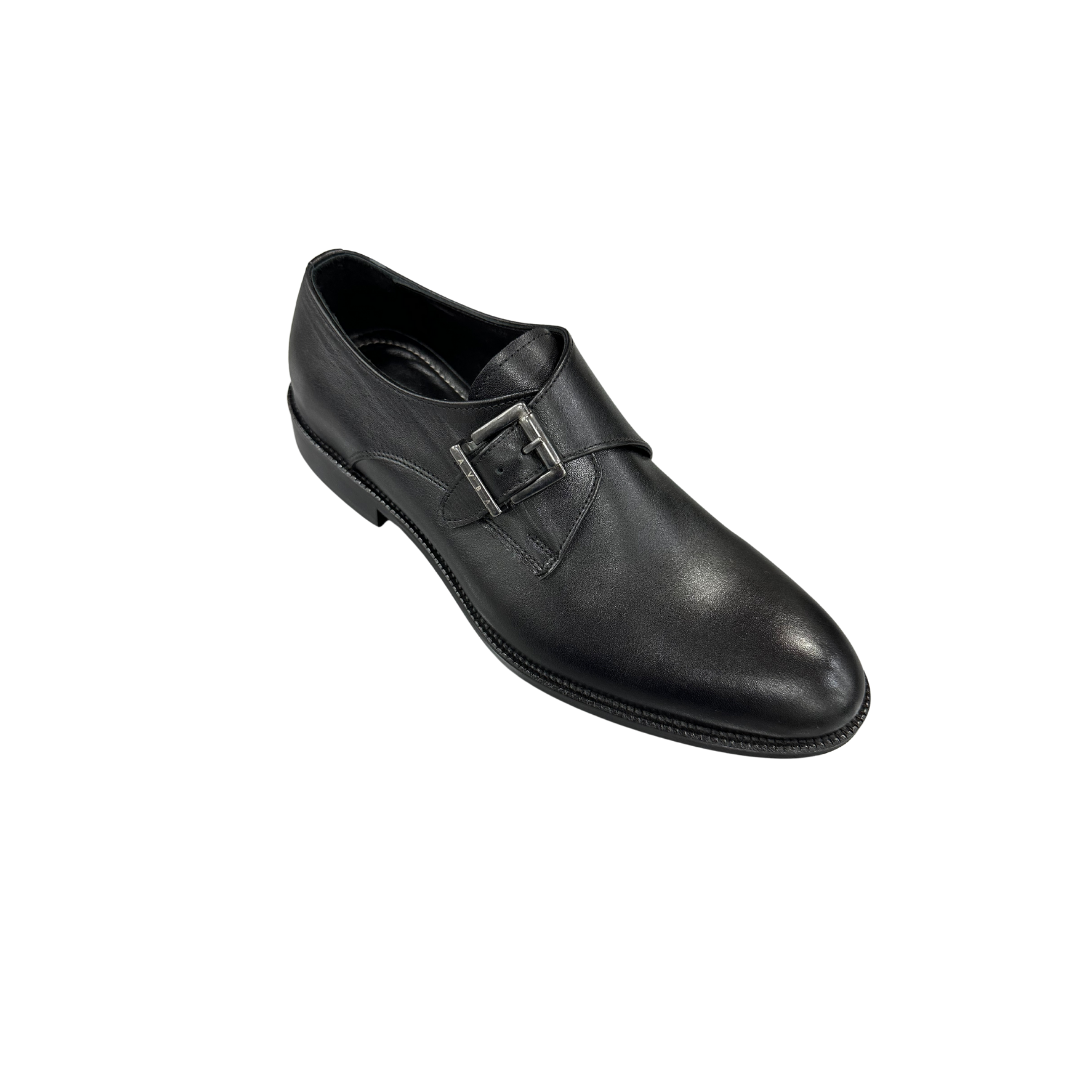 AVBA Buckle shoe leather | Black