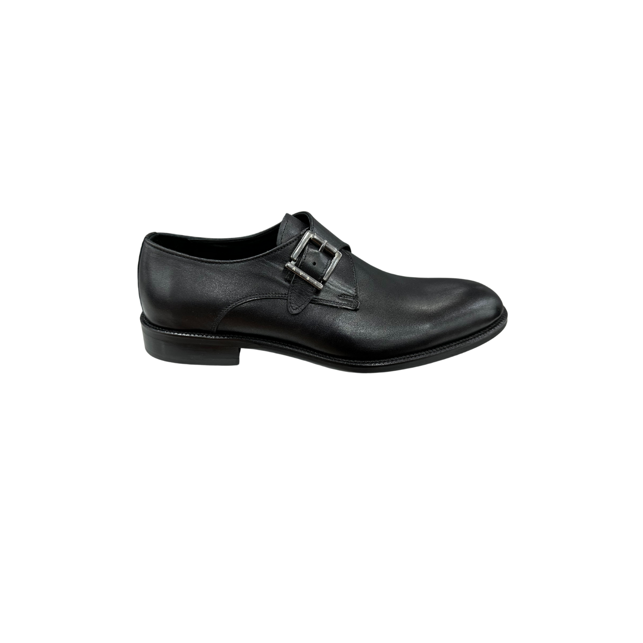 AVBA Buckle shoe leather | Black