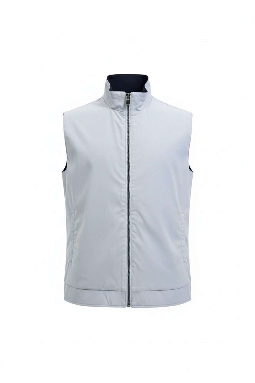 Ghost mannequin bodywarmer ijsblauw