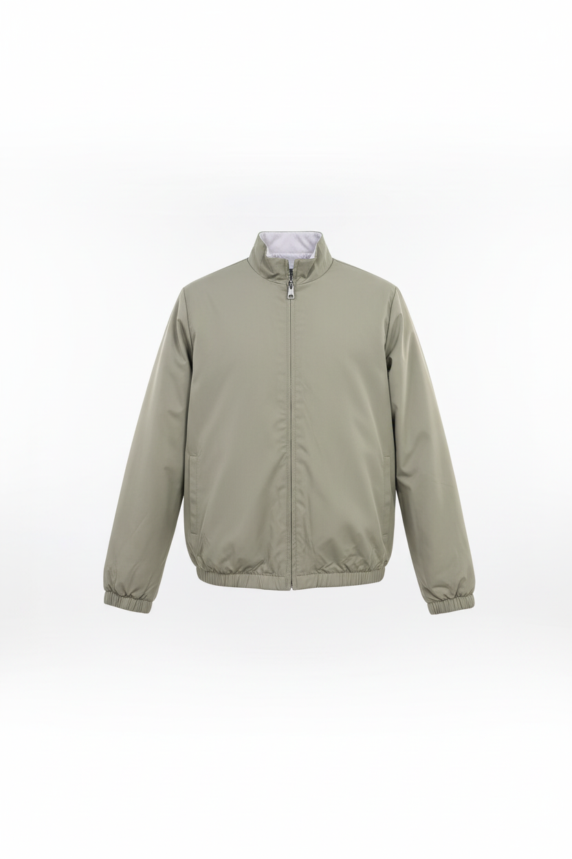 Dubbelzijdige jas lichtgroen kant ghost mannequin