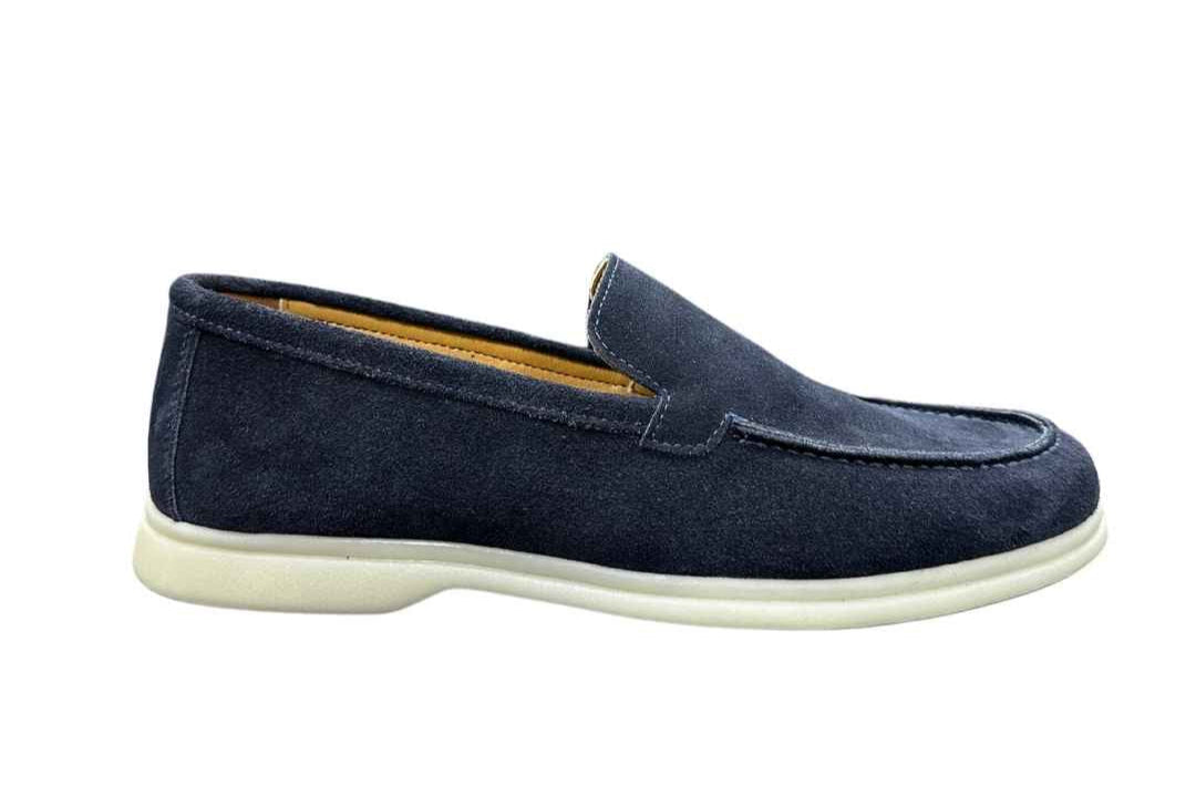 Suède loafer laag | Navy