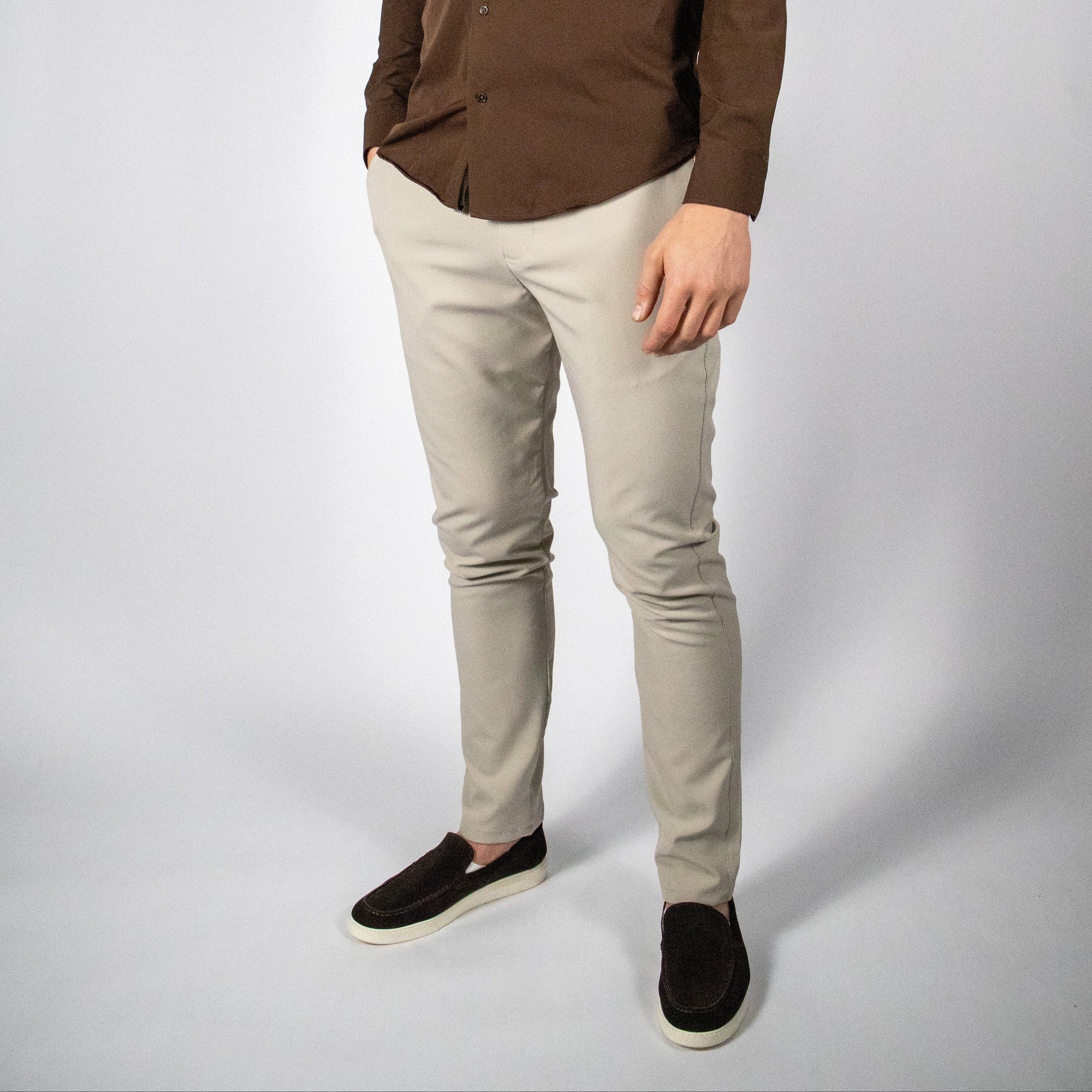 Kreukvrij Stretch Overhemd Regular-Fit | Donkerbruin