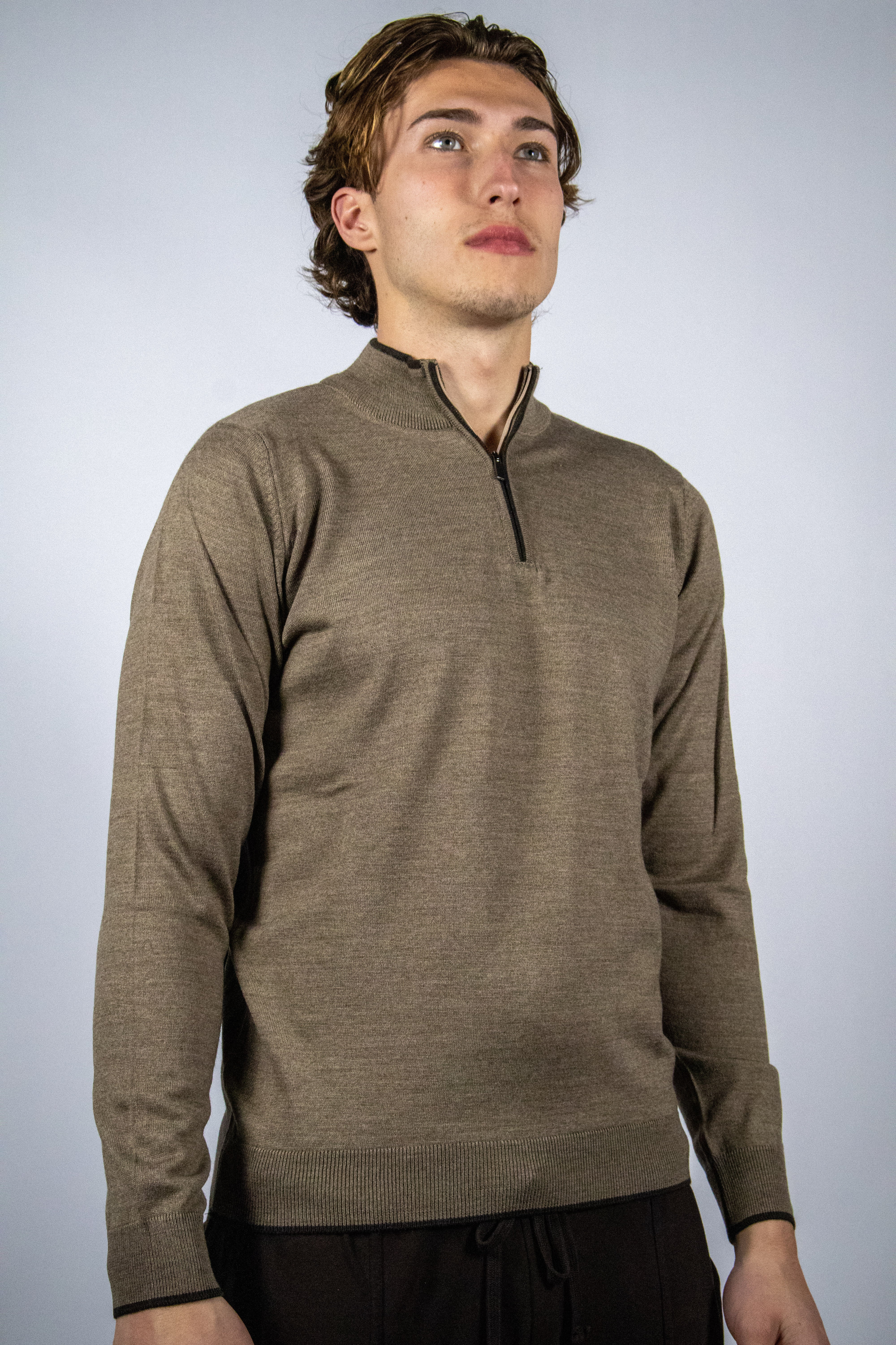 Half-zip Trui Taupe